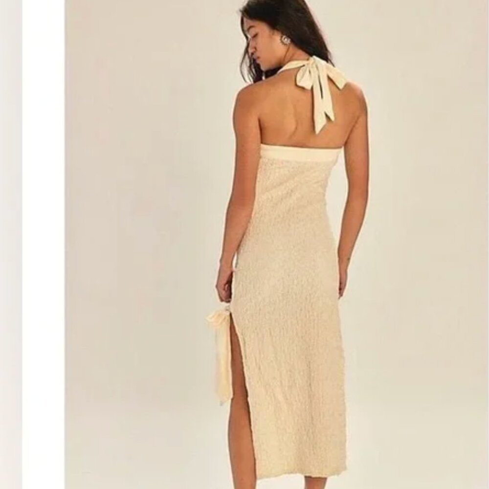 NWOT Free People X Free -est Sea Foam Midi Dress in White Large - Picture 6 of 9